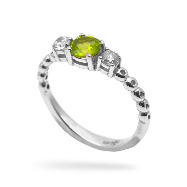 Silver Ring peridot topaze Sama
